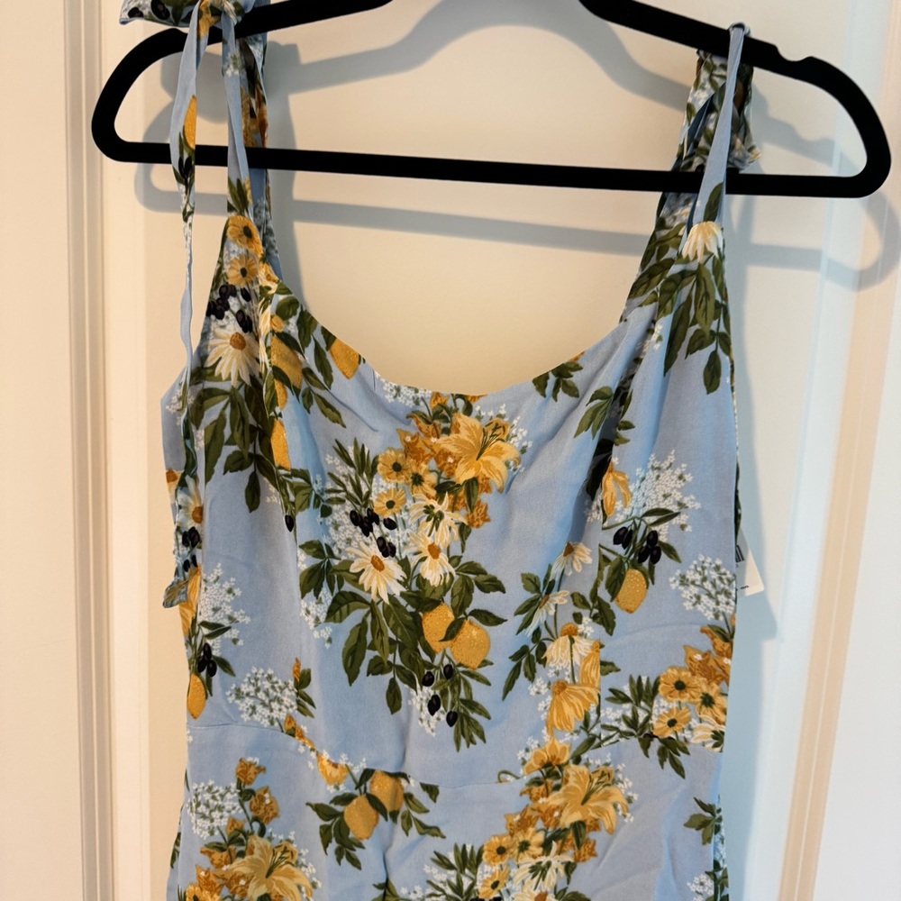 NWT Reformation Besse Dress in Amalfi Blue & Yellow | Size 12 - Picture 5 of 10